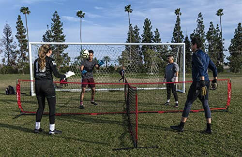 PowerNet 4 Yo'lli Futbol Tennis Tarmog'i, Qiziqarli Yangi O'yin va Mashg'ulot Uskunasi, Park yoki Plyajda O'ynang, 2 O'lcham - 4