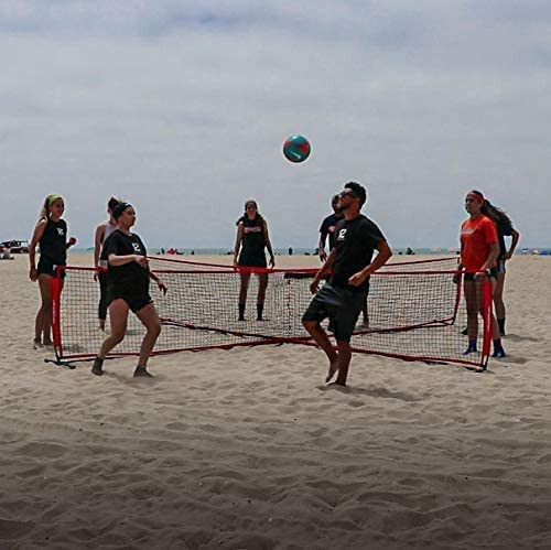 PowerNet 4 Yollu Futbol Tenis Ağı, Eğlenceli Yeni Oyun ve Antrenman Ekipmanı, Parkta veya Plajda Oynayın, 2 Boyut - 6