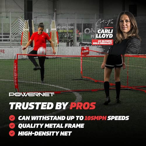 PowerNet 4 Way Soccer Net, Portable Indoor & Outdoor Soccer Training, Game and Training Equipment for Adults and Kids, Ideal for Backyard, Park or Beach, 2 Sizes - 1