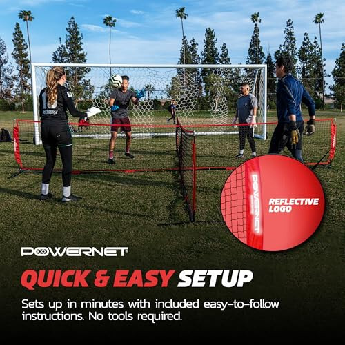 PowerNet 4 Way Soccer Net, Portable Indoor & Outdoor Soccer Training, Game and Training Equipment for Adults and Kids, Ideal for Backyard, Park or Beach, 2 Sizes - 3
