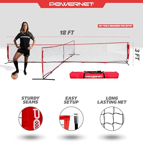 PowerNet 4 Way Soccer Net, Portable Indoor & Outdoor Soccer Training, Game and Training Equipment for Adults and Kids, Ideal for Backyard, Park or Beach, 2 Sizes - 5