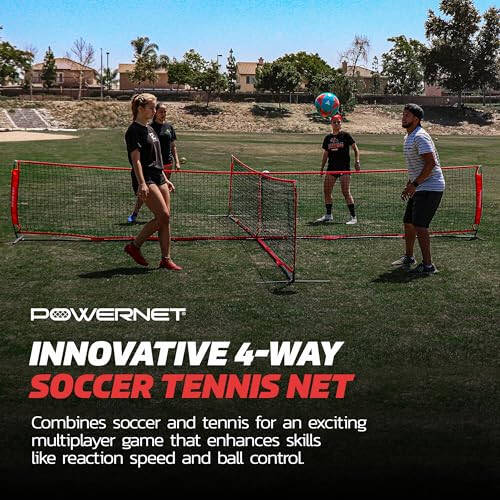 PowerNet 4 Way Soccer Net, Portable Indoor & Outdoor Soccer Training, Game and Training Equipment for Adults and Kids, Ideal for Backyard, Park or Beach, 2 Sizes - 6