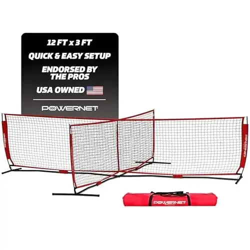 PowerNet 4 Way Soccer Net, Portable Indoor & Outdoor Soccer Training, Game and Training Equipment for Adults and Kids, Ideal for Backyard, Park or Beach, 2 Sizes 