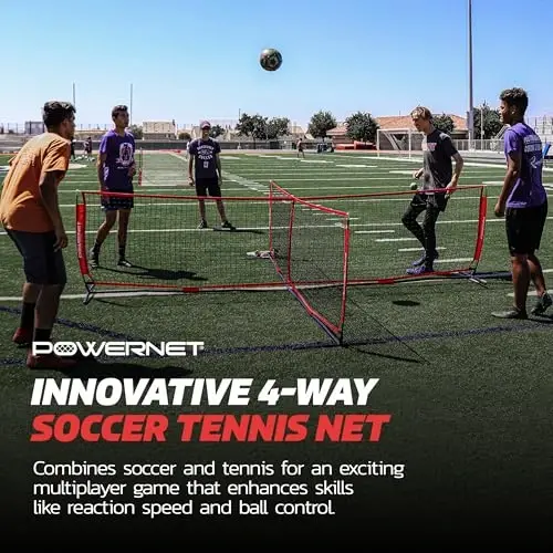 PowerNet 4 Way Soccer Net, Portable Indoor & Outdoor Soccer Training, Game and Training Equipment for Adults and Kids, Ideal for Backyard, Park or Beach, 2 Sizes - 4