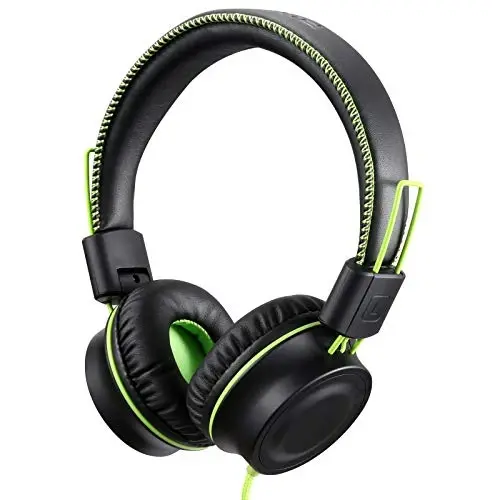 POWMEE M2 Kids naushniklari bolalar uchun simli naushnik, buklanadigan sozlanishi stereo chigallashmaydigan, 3,5 mm jack simli simli quloqchinlar bolalar/o'smirlar/qizlar/maktab/Kindle/samolyot/samolyot uchun (qora) - 1