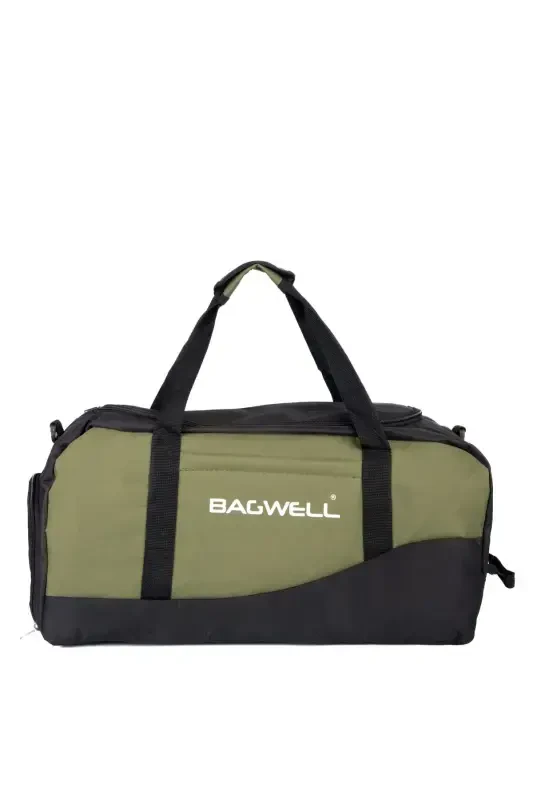 Poyabzal bo'limli sport sayohat va fitnes sumkasi-Xaki - 2