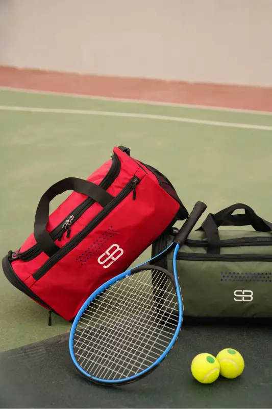Poyabzal Ko'zli O'rta Bo'yli Unisex Qizil Sport Fitness Va Sayohat Sumkasi-QIZIL - 8