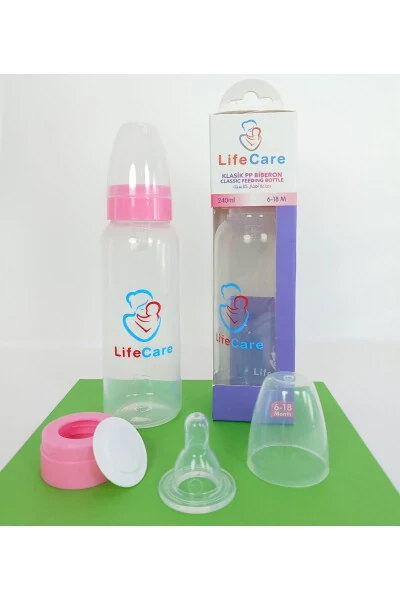 PP Baby Bottle 240ml pink - LIFE CARE