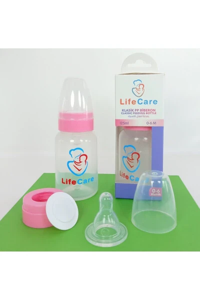 PP Biberon 125ml pembe - LIFE CARE