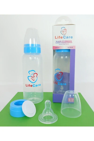 PP Biberon 240ml mavi - LIFE CARE