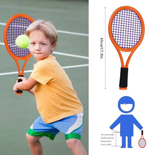 Ppbmocw Kids Tennis Racket for Baby, Child and Kids Age 2~15, Toddler Tennis Racket Set Including 4 Shuttlecocks, 2 Tennis Balls, 2 Foam Balls and 1 Carrying Bag - 2