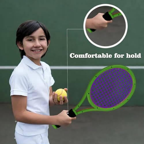 Ppbmocw Kids Tennis Racket for Baby, Child and Kids Age 2~15, Toddler Tennis Racket Set Including 4 Shuttlecocks, 2 Tennis Balls, 2 Foam Balls and 1 Carrying Bag - 3