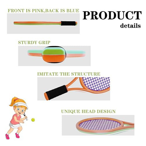 Ppbmocw Kids Tennis Racket for Baby, Child and Kids Age 2~15, Toddler Tennis Racket Set Including 4 Shuttlecocks, 2 Tennis Balls, 2 Foam Balls and 1 Carrying Bag - 6