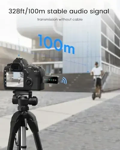 PQRQP 3-in-1 Mini Microphone for iPhone/Android/Camera, Hi-Fi Audio, Wireless Microphones, 328ft Range, 20H Battery, Lapel Mic with Noise Reduction for Live Streaming, TikTok, YouTube (Graphite Gray) - 4