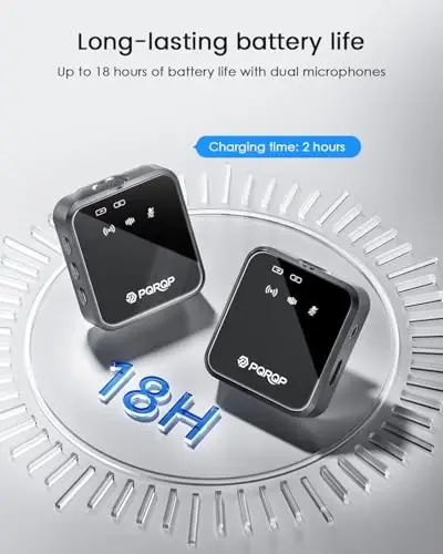 PQRQP 3-in-1 Mini Microphone for iPhone/Android/Camera, Hi-Fi Audio, Wireless Microphones, 328ft Range, 20H Battery, Lapel Mic with Noise Reduction for Live Streaming, TikTok, YouTube (Graphite Gray) - 5