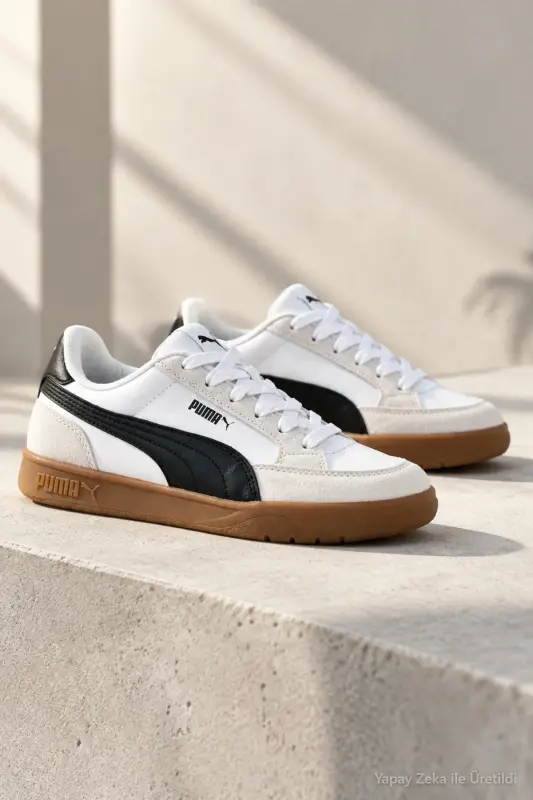 PR-5542 Beyaz Siyah Erkek Casual Sneaker Günlük Rahat Comfort Spor Ayakkabı - Beyaz Siyah-9797 - 1