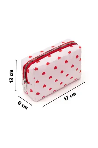 Practical 2-Piece Makeup Organizer Chic Travel Makeup Bag Set Multifunctional Cosmetic Bag-Red Heart - 7