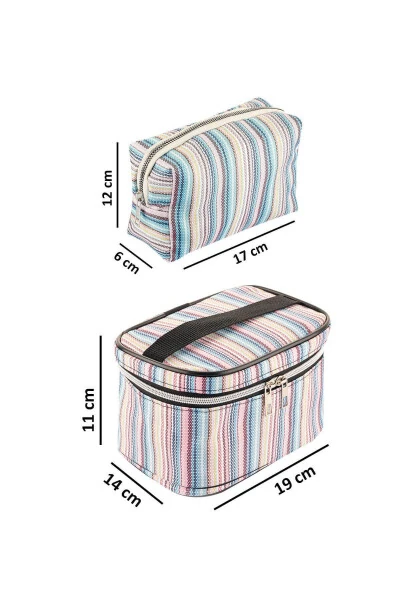 Practical 2-Piece Makeup Organizer Stylish Travel Makeup Bag Set Multifunctional Cosmetic Bag - NS RELIABLE (1)