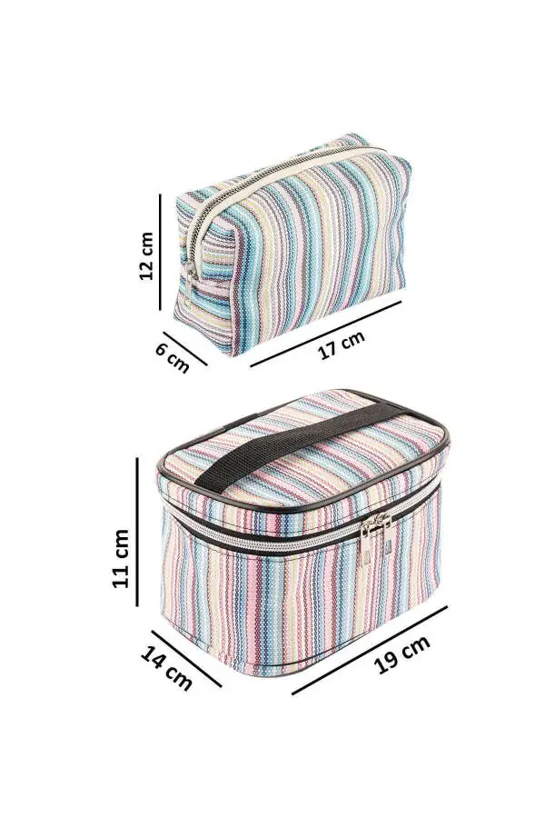 Practical 2-Piece Makeup Organizer Stylish Travel Makeup Bag Set Multifunctional Cosmetic Bag - 2