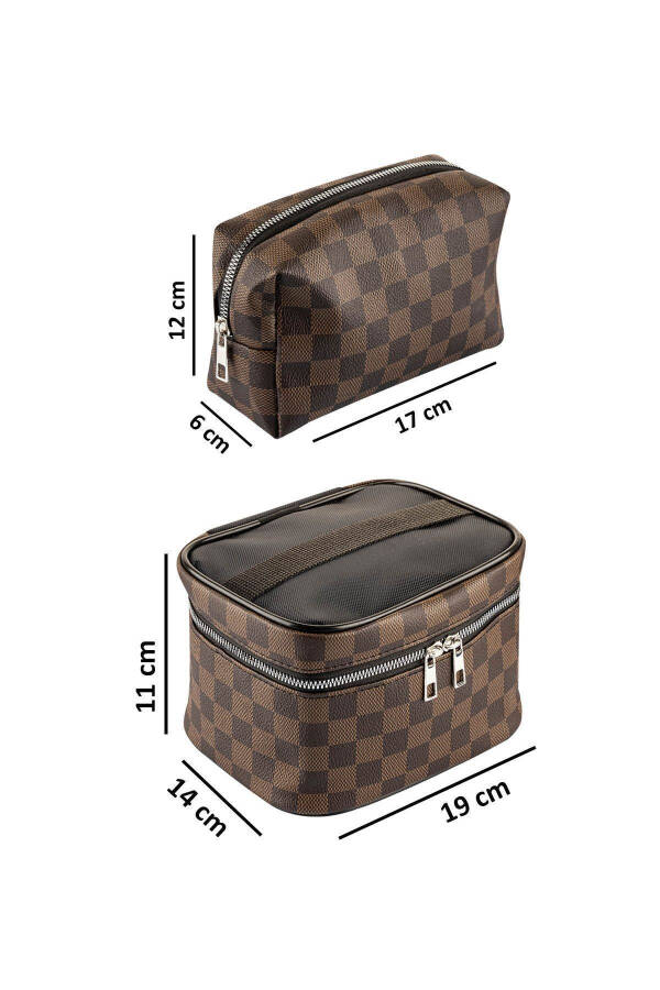 Practical 2-Piece Makeup Organizer Stylish Travel Makeup Bag Set Multifunctional Cosmetic Bag - 2