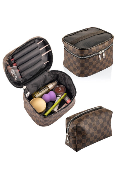 Practical 2-Piece Makeup Organizer Stylish Travel Makeup Bag Set Multifunctional Cosmetic Bag - 7