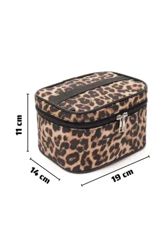 Practical 2-Piece Makeup Organizer Stylish Travel Makeup Bag Set Multifunctional Cosmetic Bag Leopard-Leopard Pattern - NS RELIABLE (1)