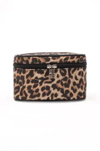 Practical 2-Piece Makeup Organizer Stylish Travel Makeup Bag Set Multifunctional Cosmetic Bag Leopard-Leopard Pattern - 3