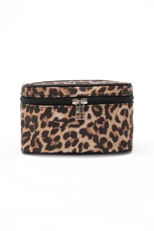 Practical 2-Piece Makeup Organizer Stylish Travel Makeup Bag Set Multifunctional Cosmetic Bag Leopard-Leopard Pattern - 3