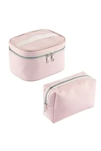 Practical 2-piece Makeup Organizer Stylish Travel Makeup Bag Set Multifunctional Cosmetic Bag-PINK - NS RELIABLE (1)
