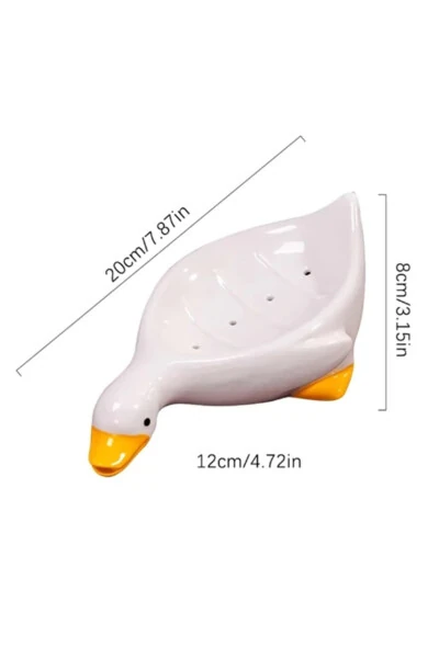 Practical Cute Duck Pattern Self-Draining Waterproof Solid Soap Dish Sink Top Soap Holder - AYGÖREN HOME (1)