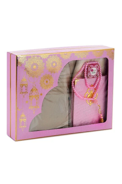 Practical Head-covered One-piece Prayer Dress and Rug Set Pink - IHVAN ONLINE (1)