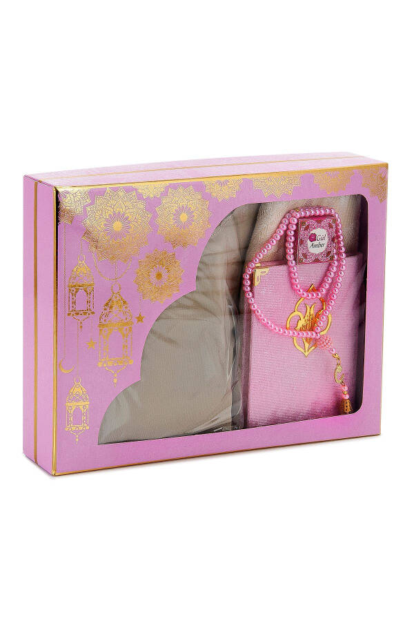 Practical Head-covered One-piece Prayer Dress and Rug Set Pink - 2