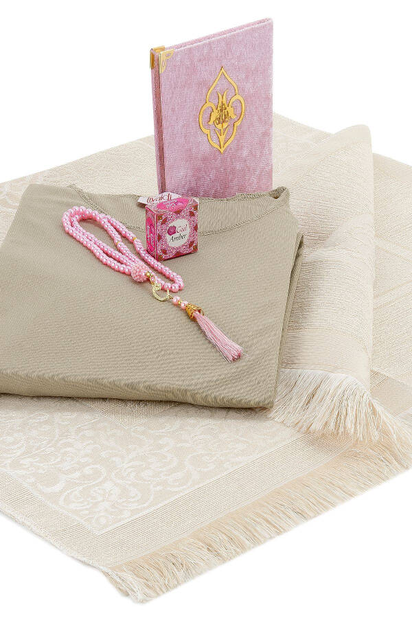 Practical Head-covered One-piece Prayer Dress and Rug Set Pink - 3