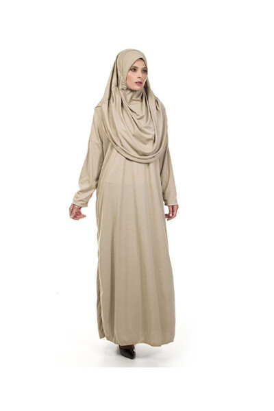 Practical Head-covered One-piece Prayer Dress and Rug Set Pink - 5