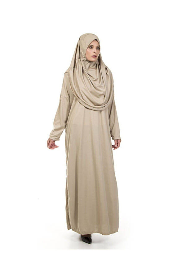 Practical Head-covered One-piece Prayer Dress and Rug Set Pink - 5