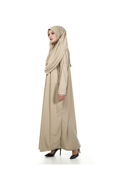 Practical Head-covered One-piece Prayer Dress and Rug Set Pink - 6