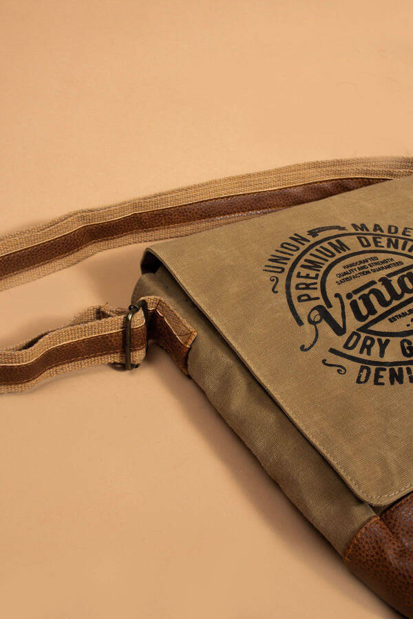 Practical, Multi-Compartment, Multi-Pocket, Tablet Bag, Unisex, Vintage Canvas Messenger Bag - 4