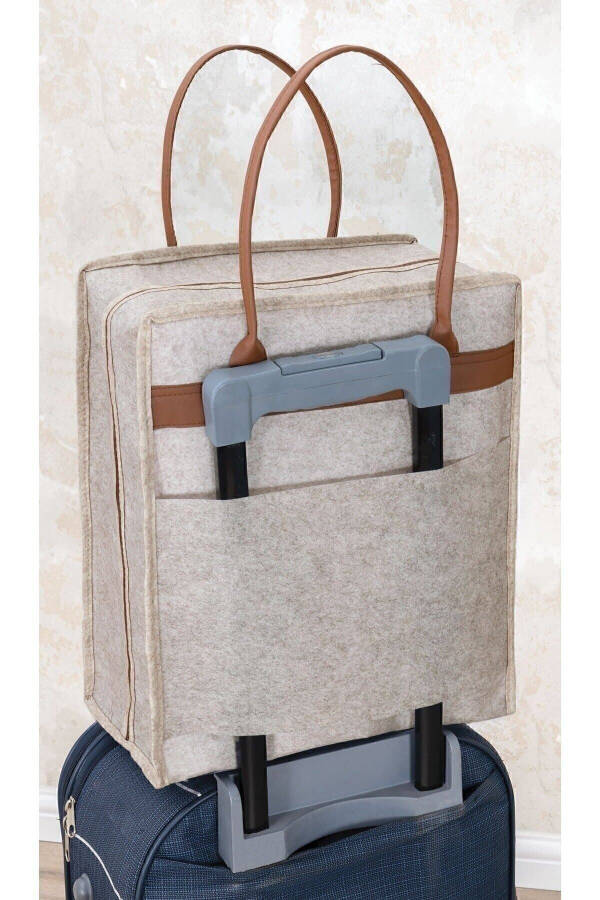 Practical Travel Suitcase Bag with Leather Handle and Shoe Compartment - 2