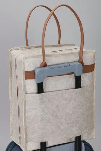 Practical Travel Suitcase Bag with Leather Handle and Shoe Compartment - 3