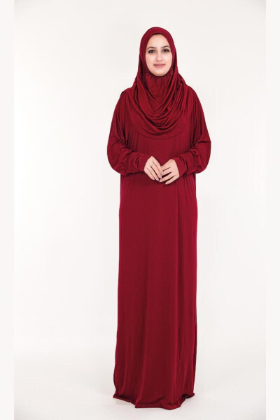 Practical Women's Prayer Dress with Integrated Headscarf - 1