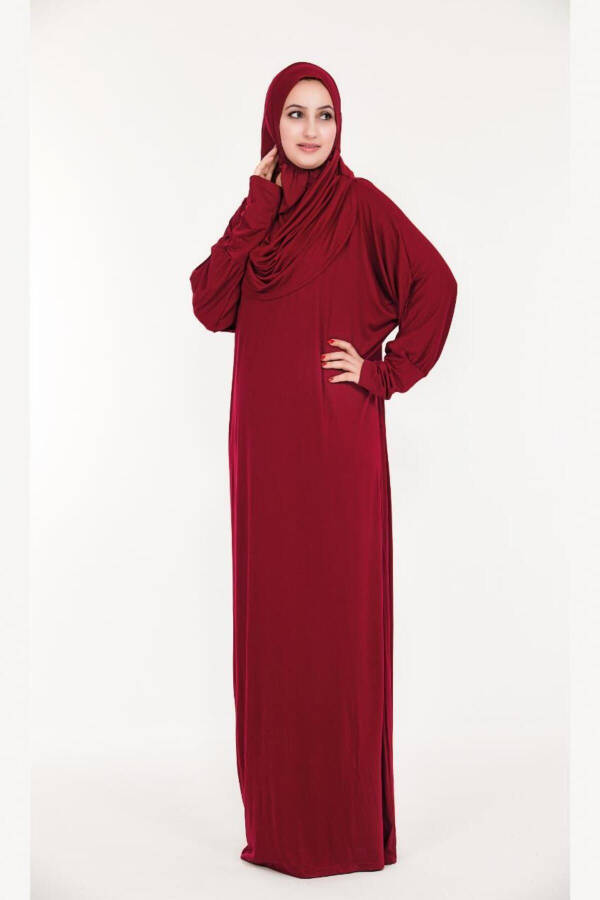 Practical Women's Prayer Dress with Integrated Headscarf - 2