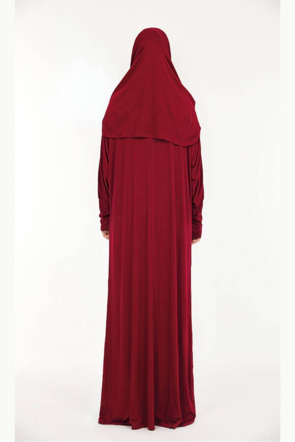 Practical Women's Prayer Dress with Integrated Headscarf - 4