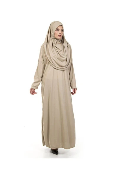 Практичное платье для намаза с платком и комплект ковриков Розовый - 5