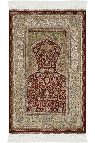 Prayer 02 Qizil Sovg'a Gilam Sajda Qalin Namoz Gilami Seplik Kelin Kuyov Juft Bohcha Sajda-Qizil 2 - 1
