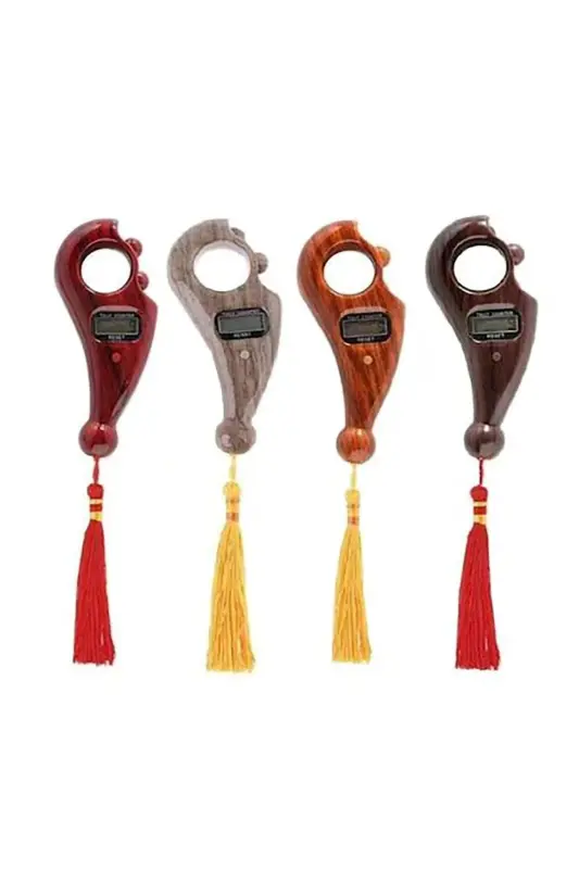 Prayer Beads - Beaded Prayer Beads TespiModazoneatik - Custom Designed Dhikr Counter (Claret Wood) - DIJITAL