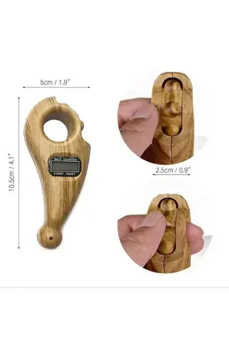 Prayer Beads - Beaded Prayer Beads TespiModazoneatik - Custom Designed Dhikr Counter (Claret Wood) - 4