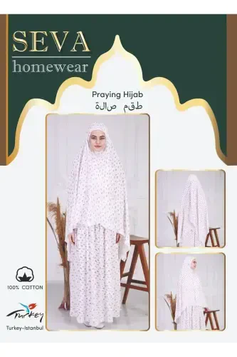 Prayer Dress Lilac Color Practical Headscarf Plus Size 2 Pieces-LILAC - 1