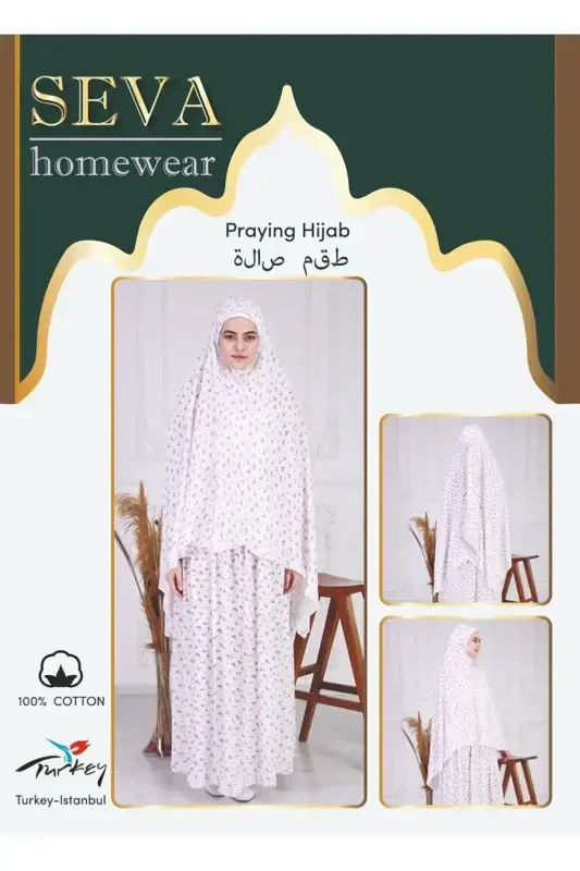 Prayer Dress Lilac Color Practical Headscarf Plus Size 2 Pieces-LILAC - SEVA