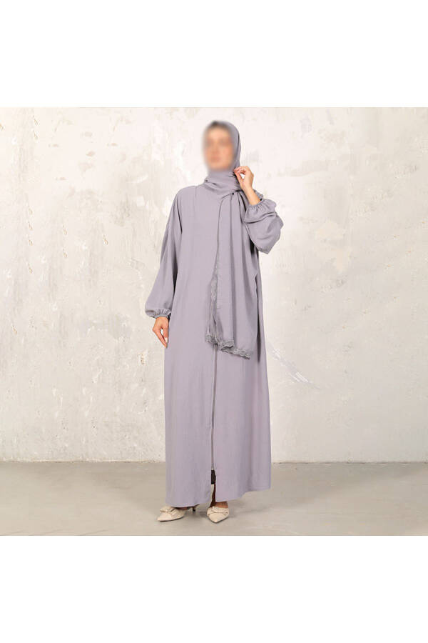 Prayer Dress - One Piece - Hijab - Melike Tatar - Grey - 1