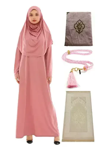 Prayer Dress Prayer Rug Pearl Rosary Set-dusty rose - 1